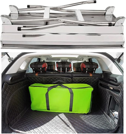 Portable Barbecue Grill, Foldable Stainless Steel Charcoal BBQ, Kebab Grill for Picnic, Backyard, Garden Barbecue, suitbale for 5-15 People (Silver 73 * 34 * 70cm)