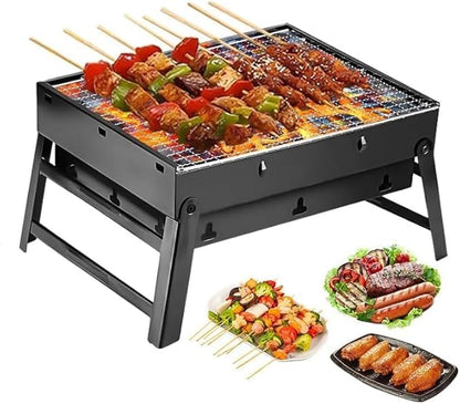 Portable Charcoal Grill Foldable 17" BBQ Charcoal Grill Compact Tabletop Barbecue Grill Small BBQ Grill for Outdoor Travel Backyard Picnic Beach