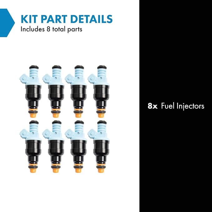 TRQ Fuel Injector Set | For 1995-1996 Ford E-350 Econoline E-350 Econoline Club Wagon 1991-1997 F-350 F-53 Motorhome Chassis F-Super Duty