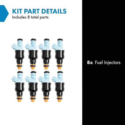 TRQ Fuel Injector Set | For 1995-1996 Ford E-350 Econoline E-350 Econoline Club Wagon 1991-1997 F-350 F-53 Motorhome Chassis F-Super Duty
