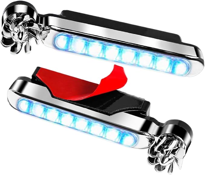Wind Powered Led Light Waterproof Decorative Adjustable Lamps | 2 Pieces Wind Powered LED Vehicle Daytime Lights for Trucks SUV Motorcycle Bike Auto Travel Road Trips Camping Outdoor