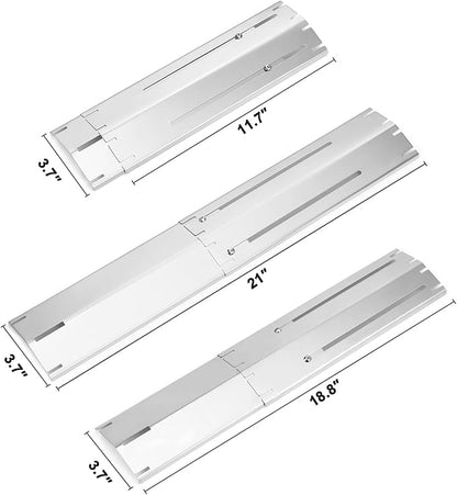 Adjustable Tent Shield Stainless Steel Grill Replacement Parts, Heat Plates Extend from 11.7" to 21" for Expert Grill Parts Burner Covers, Universal Heat Tent Kits for Charbroil Brinkmann Nexgrill
