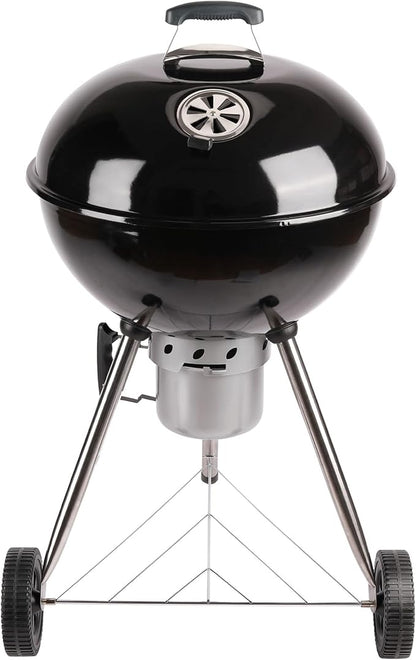Amig - Fireplus Portable Charcoal or Firewood Barbecue | Round Barbecue with Lid and Wheels | Ventilation System and Ash Deposit | Steel Grill | 68.8 x 64 x 100 cm