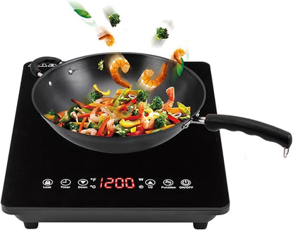 Portable Induction Cooktop with Timer 1800W, 9 Power & Temperature Levels, Child Safety Lock, Thin Design for Home, Office, RV Travel, US Plug 110-120V