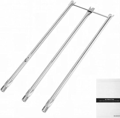 QuliMetal 304 Stainless Steel Grill Burner for Weber Genesis 300 (2007-2010), Genesis E310 E320 S310 S320 EP310 EP320 Gas Grill with Side Control Knobs, Replace for Weber 67722 67820