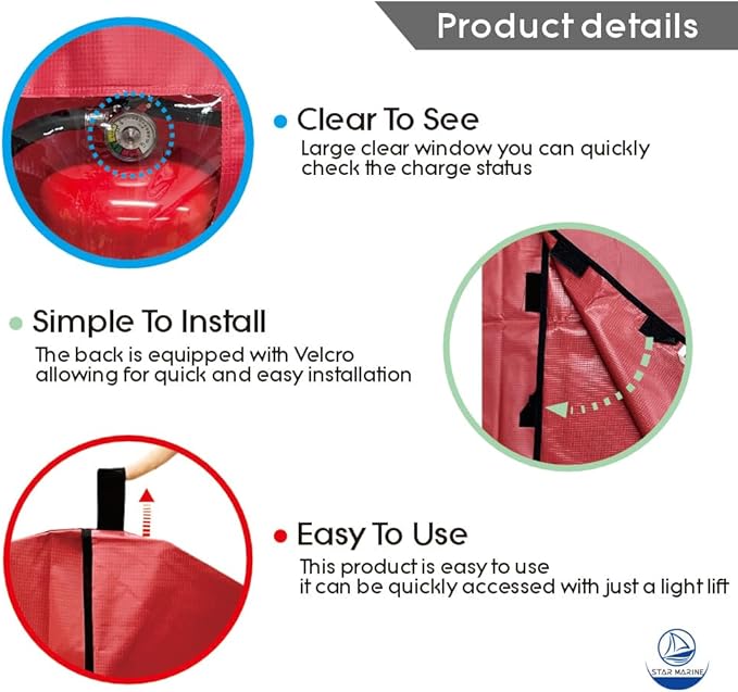 Heavy Duty Fire Extinguisher Cover with Window - Fire Protective Sleeve from Scuffs & Scratches Accessories (17" W x 25" L(Fit for 10-20LB))