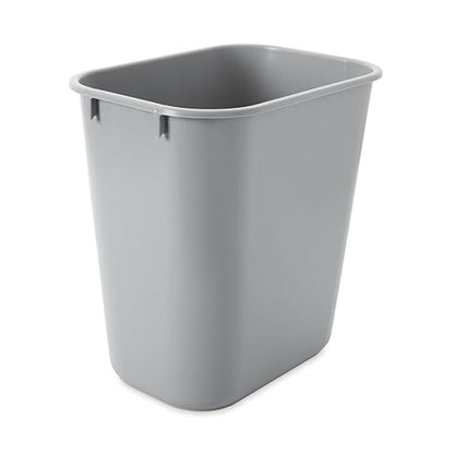 Rubbermaid Commercial Products Deskside Wastebasket/Trash Can, 3.25-Gallon/13-Quart, Gray, Plastic, for Bedroom/Bathroom/Office, Fits Under Desk/Sink/Cabinet, Pack of 12