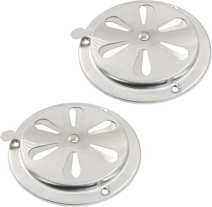 2Pcs BBQ Smoker Air Vent, BBQ Smokestack Damper Smoker Exhaust Stack for Optimal Grill Airflow Control Vent(125mm)