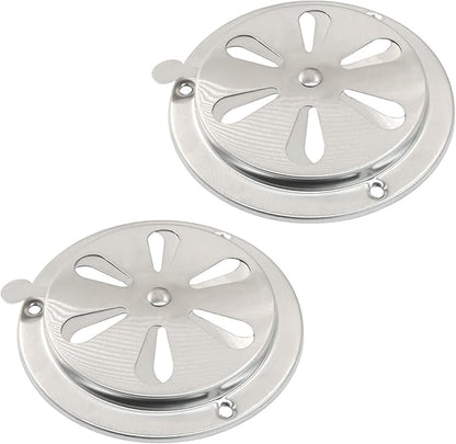 2Pcs BBQ Smoker Air Vent, BBQ Smokestack Damper Smoker Exhaust Stack for Optimal Grill Airflow Control Vent(125mm)