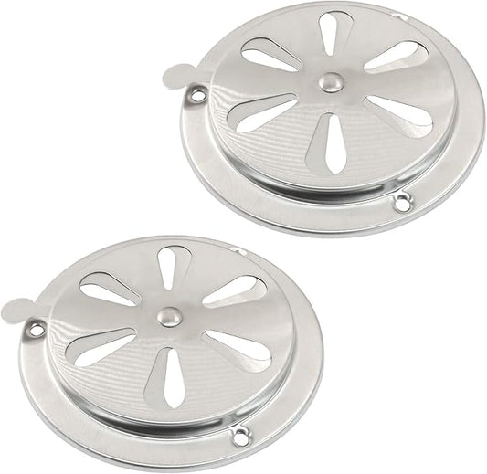 2Pcs BBQ Smoker Air Vent, BBQ Smokestack Damper Smoker Exhaust Stack for Optimal Grill Airflow Control Vent(125mm)
