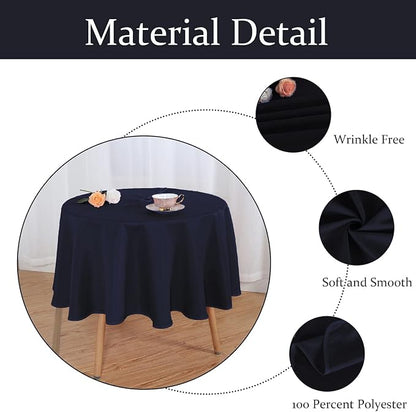 Fitable Outdoor and Indoor Tablecloth, Black, 70 Inch Round | Washable Waterproof Wrinkle Free Table Cover, Zipper and Umbrella Hole, For Spring Summer Party Picnic Camping Patio
