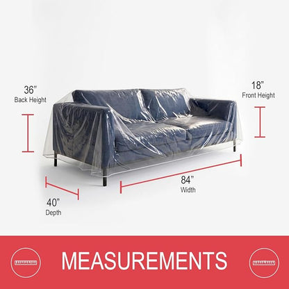 LAMINET Deluxe Heavy-Duty Crystal-Clear Furniture Protectors Protects Dust, Dirt, Spills, Pet Hair and Dander, Paws and Claws Sofa-36”RH x 18" FH x 84”W x 40" D, Loveseat Sofa | Designed for heavy-duty protection against dust, dirt, spills, pet hair, a...