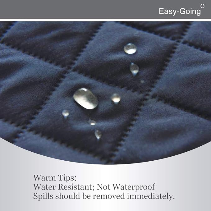 Easy-Going Reversible Couch Cover, Recliner 19 in, Dark Blue/Light Blue | Machine Washable Slipcover For Dogs, Water Resistant Furniture Mat For Living Room, Non-Slip Sofa Cover, Pet Friendly