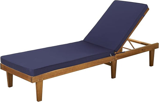 Only choice Outdoor Lounge Chair Cushions Patio Chaise Lounge Replacement Cushions Funiture Seat Cushions Chair Pads (Navy Blue-1 pc)