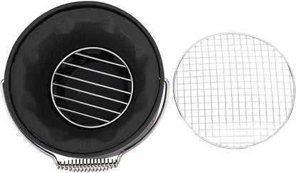 Fydun Portable BBQ Stove, Handle Text Stove Korean Cooking Charcoal Design Multifunctional Charcoal Grills Barbecue Alcohol Surrounding Tea Cooking Energy Saving Aluminum Stainless (S