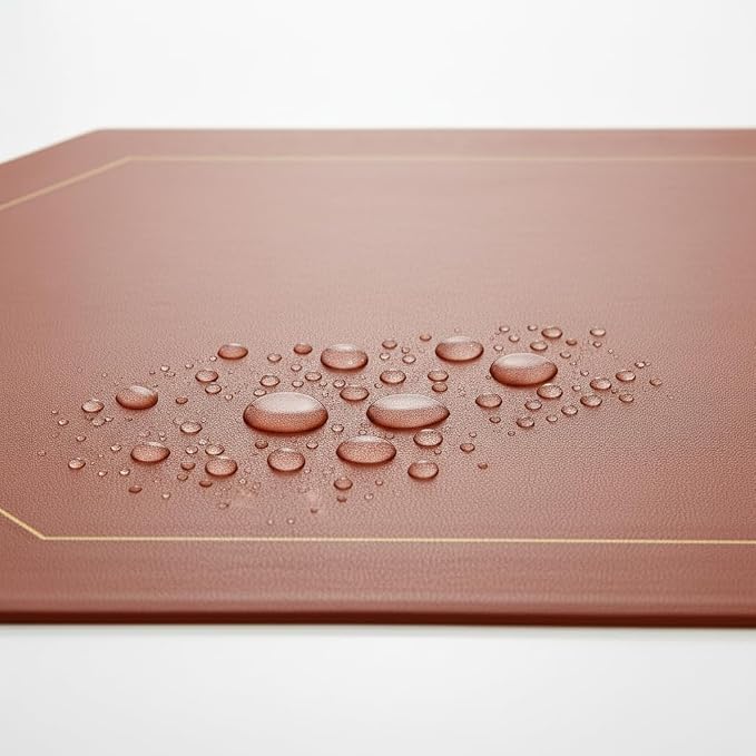 Oil-Proof Faux Leather Dual Sided Placemats Set of 4,Wipeable Table Protective Mats,Heat-Resistant Dining for Kitchen, Indoor Outdoor Use,Black&Red