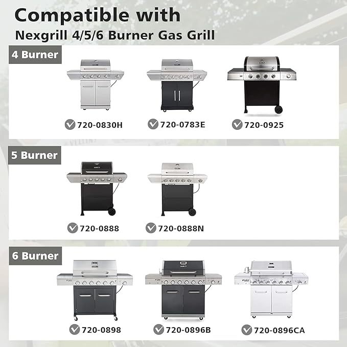 Grill Heat Plates Replacement Parts for Nexgrill, Porcelain Steel Heat Tents for Home Depot Nexgrill 5 Burner Gas Grill, 14.6" Flame Cover Replacement Parts for Nexgrill 720-0888