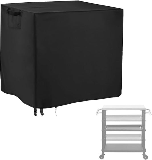 Outdoor Dining Cart Cover for Feasto 34 Inch Three-Shelf Movable Food Prep and Work Cart Table, Waterproof Outdoor Grill Cart Pizza Oven Table Cover - 34 X 17 X 32 Inch