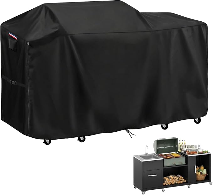 82 Inch Island Grill Cover, Outdoor Kitchen BBQ Waterproof Cover | Heavy Duty Outdoor Large Island Covers for Patio BBQ, 82"L x 25"W x 50"H