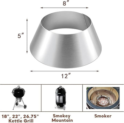 Uniflasy BBQ Whirlpool for Weber Kettle 22, 26.75 Inches WSM Weber Smokey Mountain for Big Green Egg XL Kamado Cone Kettle Charcoal Grill Accessories for Weber Master Touch 22