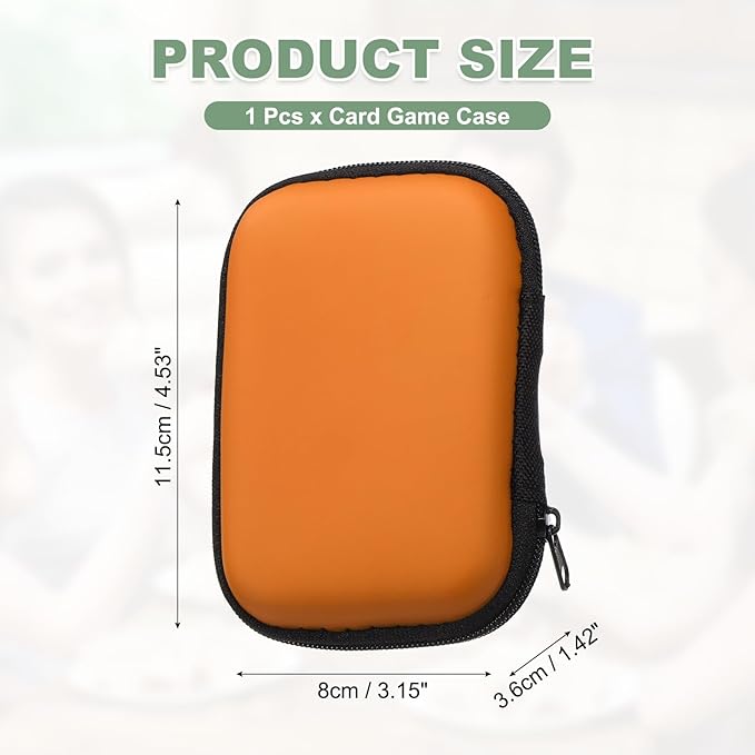 Card Game Case, Soft Cloth Playing Waterproof Card Storage Travel Game Case Compatible for Outdoor Gaming Camping, Orange