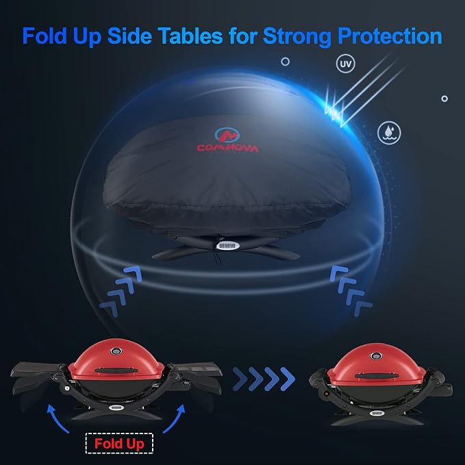 Comnova Weber Q Series Grill Cover - Heavy Duty & Waterproof, 26.5 Inch BBQ Cover for Q1000, Q1200, Q1400