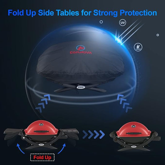 Comnova Weber Q Series Grill Cover - Heavy Duty & Waterproof, 26.5 Inch BBQ Cover for Q1000, Q1200, Q1400
