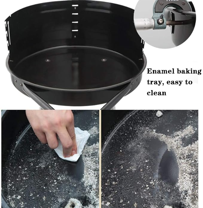 BBQ Grill,Portable Charcoal Grill for Picnic in The Park, Outdoor Large Barbecue Grill with Movable Rollers, Grill Net Height Adjustment in 4 Levels (Color : Black, Size : 52 * 49.5 * 81cm)