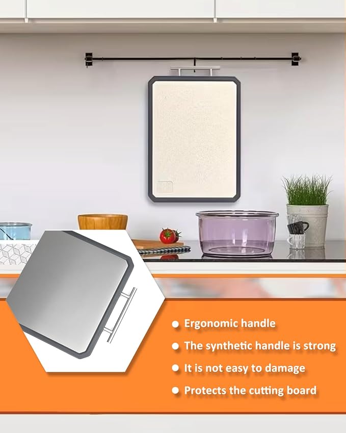 Titanium Cutting Boards for Kitchen Double Sided Food Grade Non Toxic Chopping Board with Wheat Straw PP Non Slip and Dishwasher Safe for Meat Vegetables Fruits Large 16.3"×11"