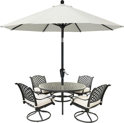MASTERCANOPY 10ft Patio Umbrella with Tilt & Crank, Light Beige | 8 sturdy ribs;UV/water resistant;Vent;easy setup;for garden/deck/backyard/pool