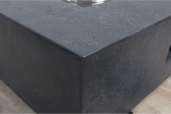Manhattan Concrete Fire Pit 36" x 36" Outdoor Patio Firepit Includes Lava Rocks Modern Fire Pits & Outdoor Fireplaces for Garden, Deck, Indoor & Outdoor Heating