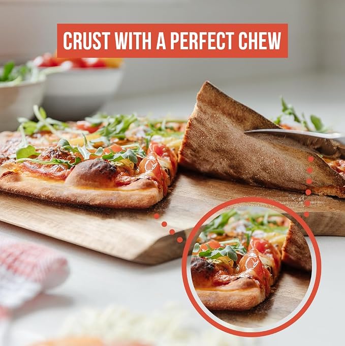 Chef Pomodoro Pizza Steel for Oven, 13x13 In, 1/4 Thick Baking Steel | Pre-seasoned Steel Baking Stone for Pizza, Bread & Pastries; Durable, Grill-safe, Easy-clean With Finger Hole Handle