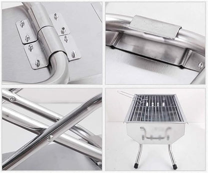 BBQ Grill Barbeque Grill Portable BBQ Charcoal Grill Foldable BBQ Charcoal Barbecue Grill Outdoor Cooking Camping Picnic Barbeque Grill Camping (A)