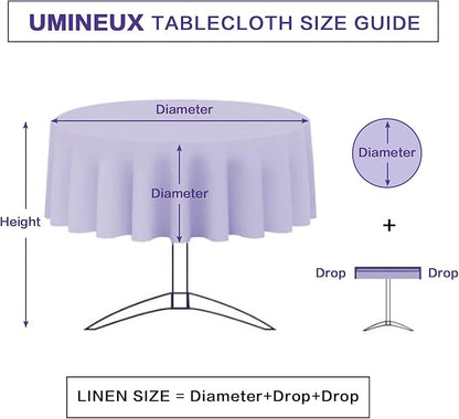 UMINEUX 60" Outdoor Round Tablecloth with Umbrella Hole and Zipper | Spring/Summer Waterproof Round Patio Table Cover for Picnic/BBQ/Garden, White Daisy
