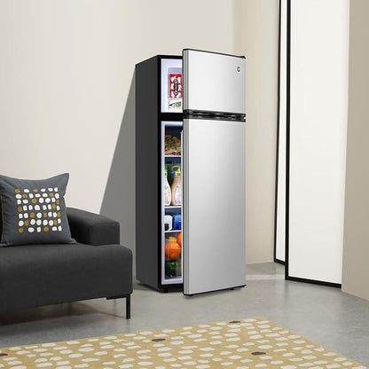 PioneerWorks 7.5 Cu. Ft. Compact Refrigerator | Two Door Mini Fridge with Energy-Efficient & Quiet Operation | for Dorm, Office, Bedroom, Kitchen, Bar Use with Adjustable Shelves