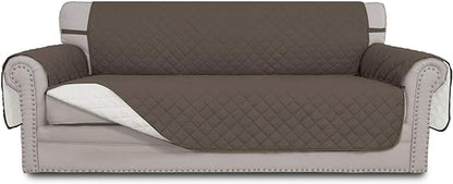 Easy-Going Reversible Couch Cover, 3 Cushion Sofa, Large, Taupe/Ivory | Machine Washable Slipcover For Dogs, Water Resistant Furniture Mat For Living Room, Non-Slip Sofa Cover, Pet Friendly