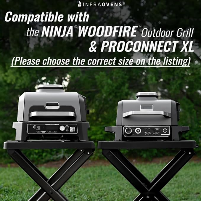 Accessories for Ninja Woodfire Outdoor Grill OG701 OG751, Reusable Mats Non Disposable Non-Stick Grill Liners for Wood Fire Electric Air Fryer and Smoker 7-in-1 BBQ, Dishwasher Safe by INFRAOVENS
