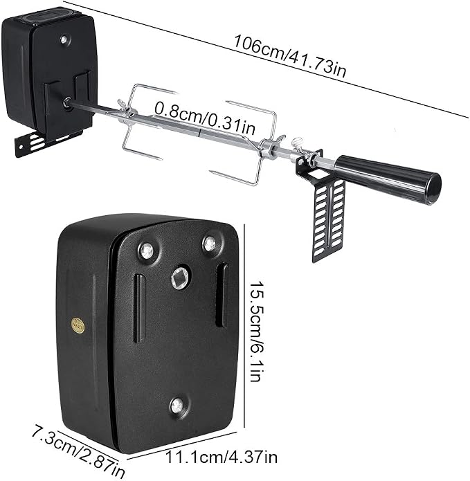 Universal Rotisserie Kit, Portable to Carry Resistant High Efficiency Rotisserie Kit Universal, Barbecues Even Camp Fires for Picnic Camping