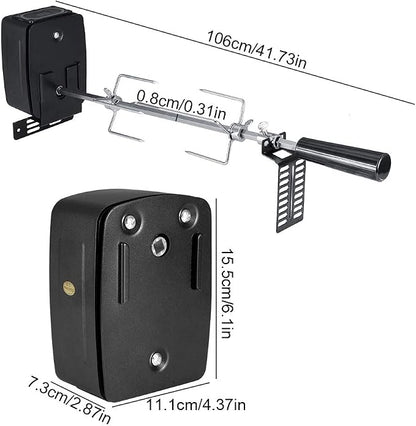 Universal Rotisserie Kit, Portable to Carry Resistant High Efficiency Rotisserie Kit Universal, Barbecues Even Camp Fires for Picnic Camping