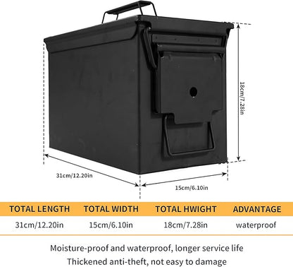 GUGULUZA Metal Ammo Can 30 50 Cal, Waterproof Airtight Ammo Containers Case | Heavy-Duty Ammunition Storage Case Military Container, Lockable Box w/Flip Top for Long-Term Storage Bullet, 30Cal and 50 Cal