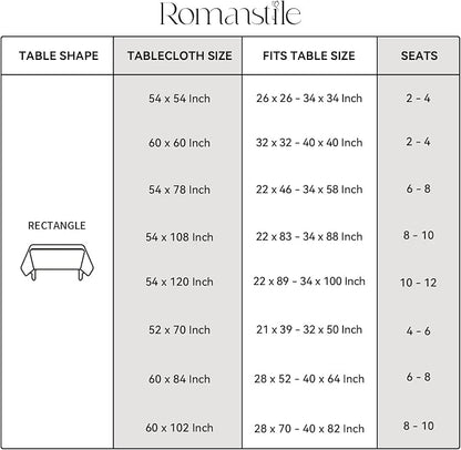 Romanstile Rectangle Vinyl Tablecloth, 100% Waterproof Oil-Proof Checkered Plastic Table Cloth, Heavy Duty Wipeable Table Covers for Dining, Camping, Picnic, Outdoor - 60 x 120 Inch, Green