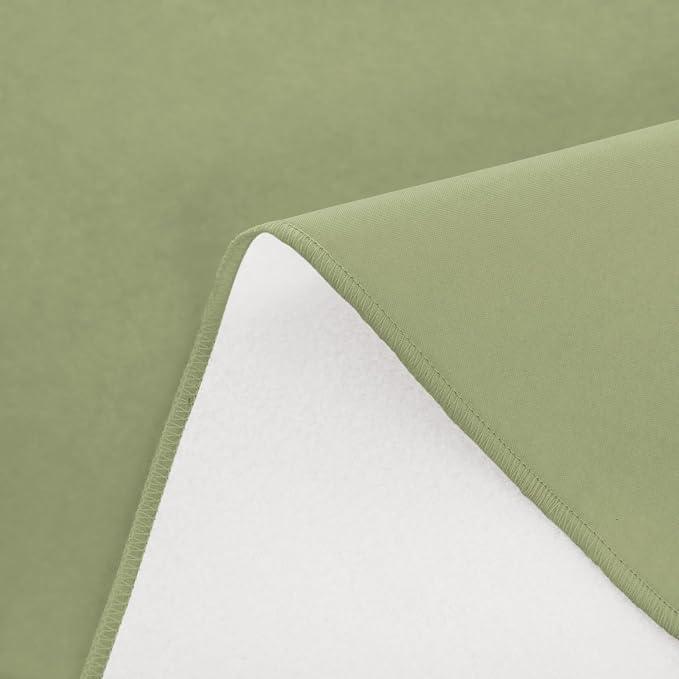 NLMUVW Vinyl Tablecloth with Flannel Backing 96 Inch, Olive Green PVC Table Cloth Waterproof Wipe Clean Table Cover for Dining Party Camping Outdoor, 60 X 96 Inch