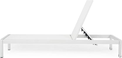 Christopher Knight Home Cynthia Outdoor Chaise Lounge (Set of 2), White.