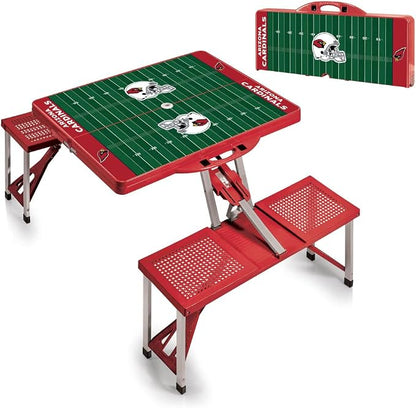 Picnic TIME NFL Football Field Folding Picnic Table, Camping Table, Outdoor Table with Umbrella Hole