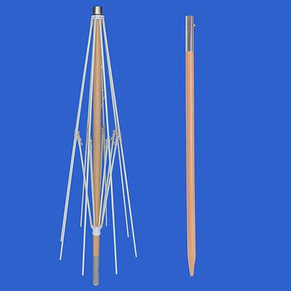 AMMSUN 7.5ft Heavy Duty High Wind Beach Umbrella Commercial Grade with Air Vent Ash Wood Pole & Carry Bag UPF 50+ Sun Protection for Patio Garden Pool Backyard Blue