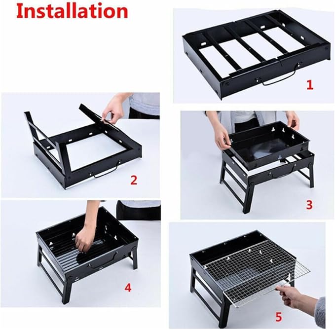 BBQ Grill Portable Barbecue Grill Portable Charcoal Fire Pit Barbecue Smoke-Free BBQ Desk Tabletop for Home Camping
