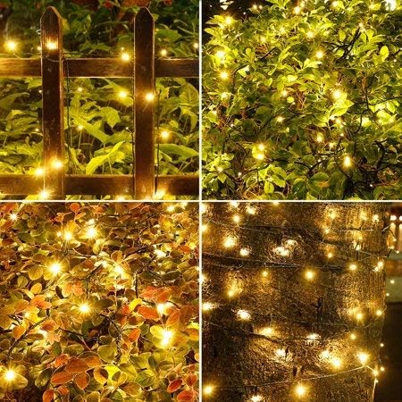 2-Pack Total 164FT 400LED Connectable Christmas Lights Outdoor, Christmas String Lights Waterproof with 8 Modes & Timer, Green Wire Twinkle Lights for Xmas Tree Decorations Outdoor Indoor, Warm White