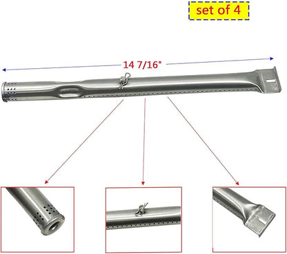Parts Kit DG259 Replacement for Charbroil Grill 463436213,463436215; Thermos 466360113 Repair Kit (SS Burner + SS Carry-Over Tubes + Porcelain Steel Heat Plate)