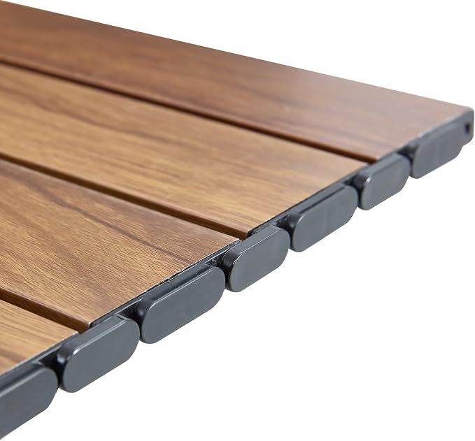 1-piece Folding Outdoor Table,Lightweight Aluminum Roll-up Rectangular Table for Indoor, Outdoor Camping, Picnics,Beach,Backyard, BBQ, Party, Patio, Brown