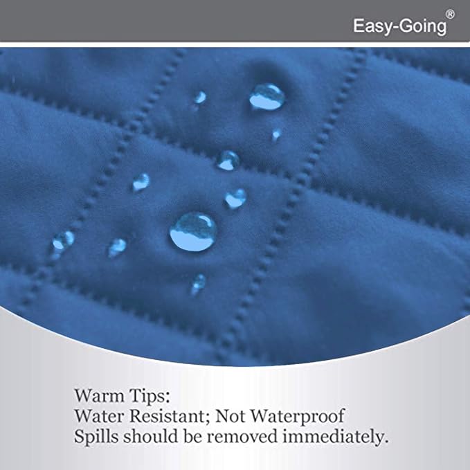 Easy-Going Reversible Couch Cover, Large Futon Sofa, Blue/Ivory | Machine Washable Slipcover For Dogs, Water Resistant Furniture Mat For Living Room, Non-Slip Sofa Cover, Pet Friendly